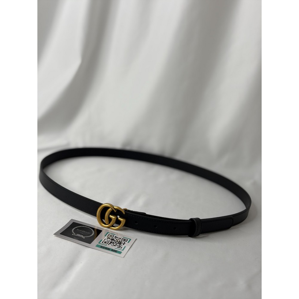 Gucci GG Marmont thin belt 2cm black leather Accesories