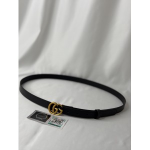 Gucci GG Marmont thin belt 2cm black leather Accesories