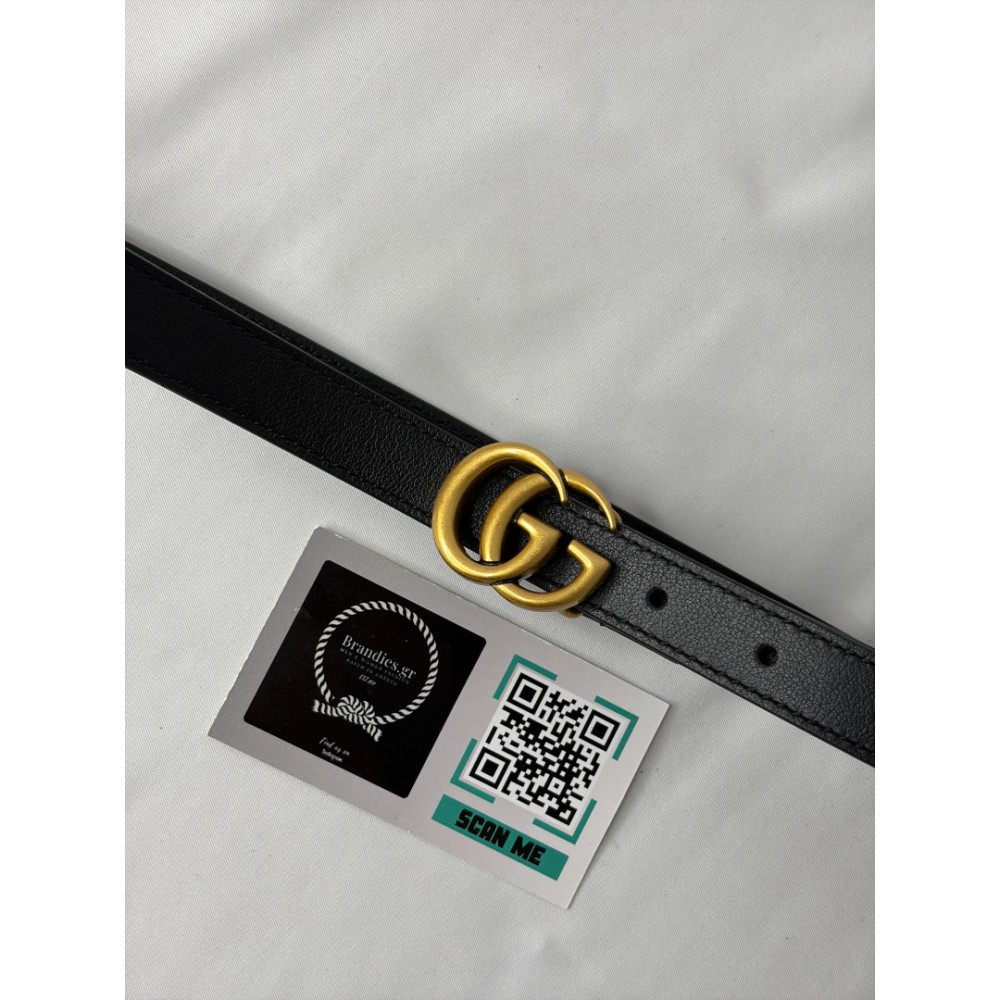 Gucci GG Marmont thin belt 2cm black leather Accesories