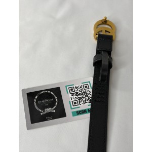 Gucci GG Marmont thin belt 2cm black leather Accesories