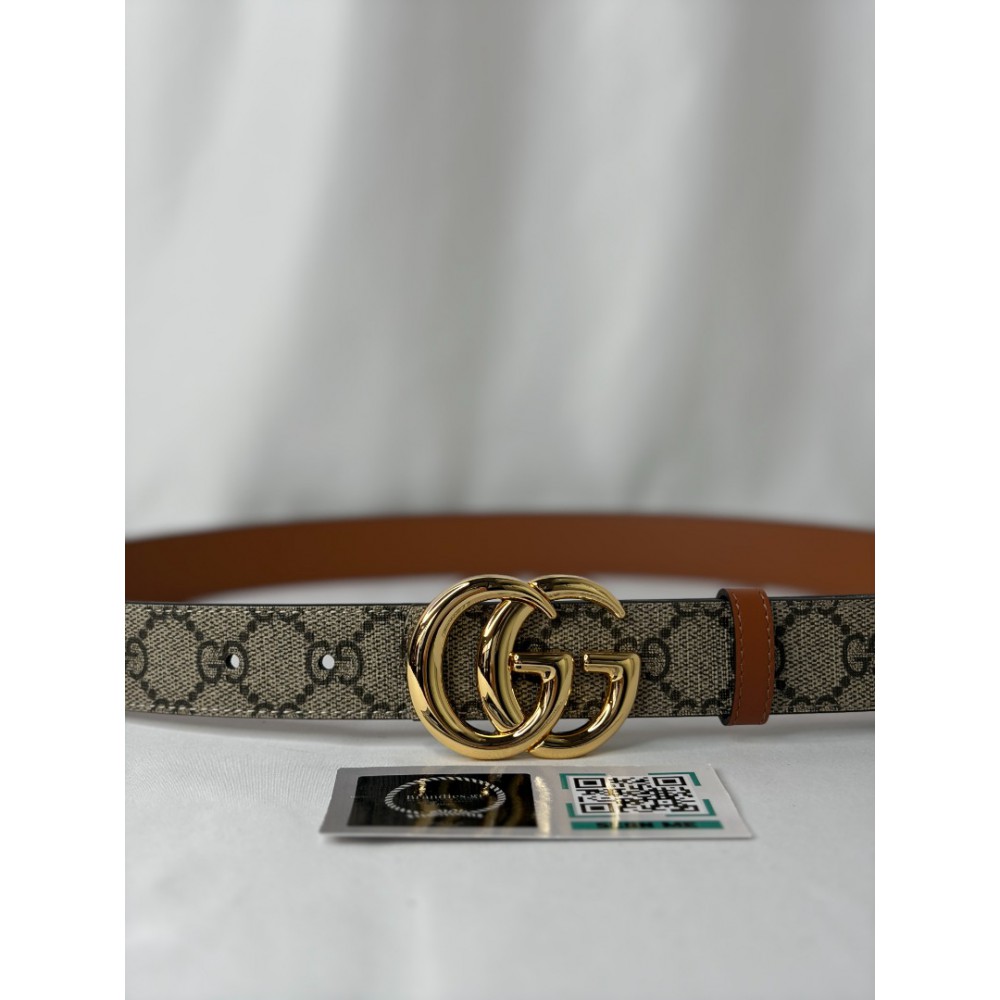 Gucci Reversible Marmont belt 3cm beige Supreme and brown leather Accesories