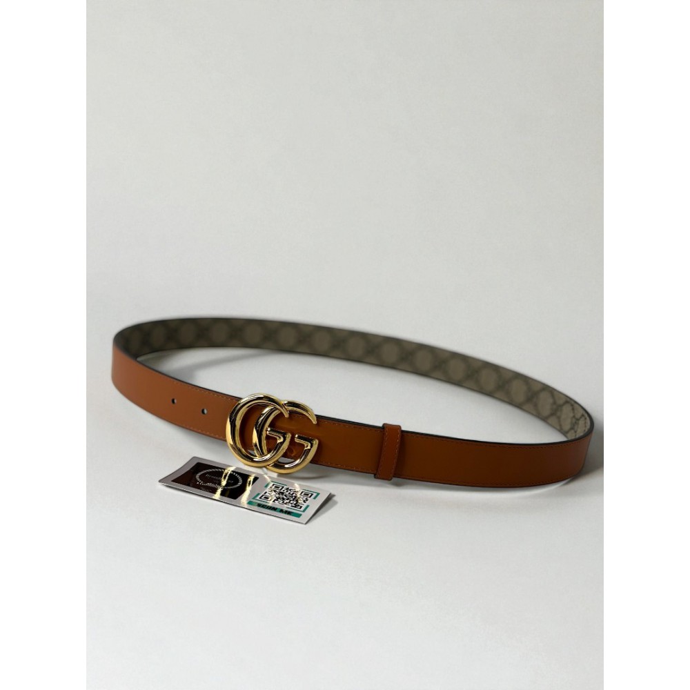 Gucci Reversible Marmont belt 3cm beige Supreme and brown leather Accesories