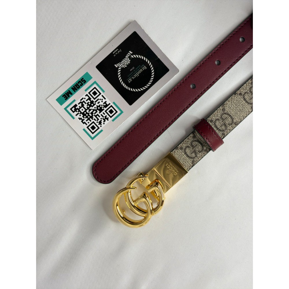 Gucci belt rosso 2cm reversible 