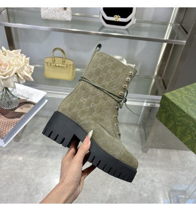 Gucci heeled boots suede