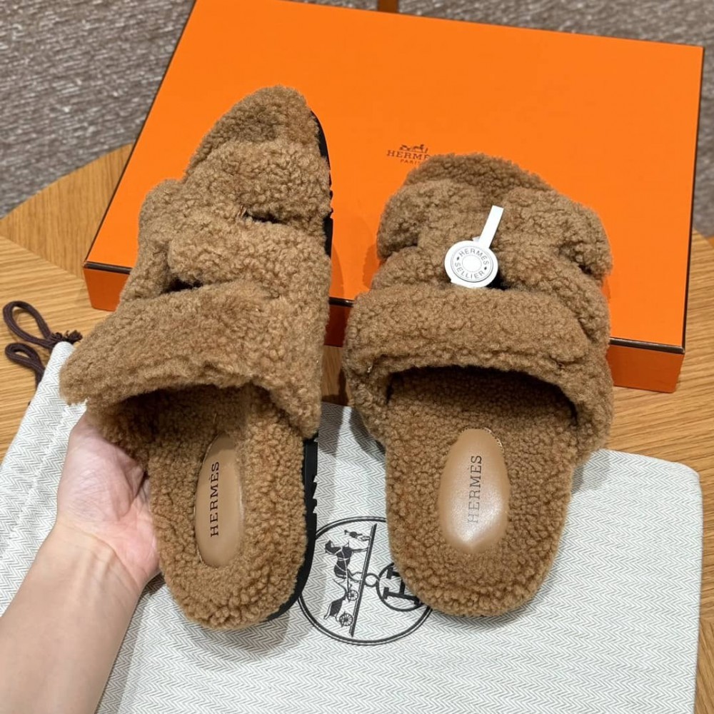 Hermes Sandals Chypre shearling 36-45 Shoes