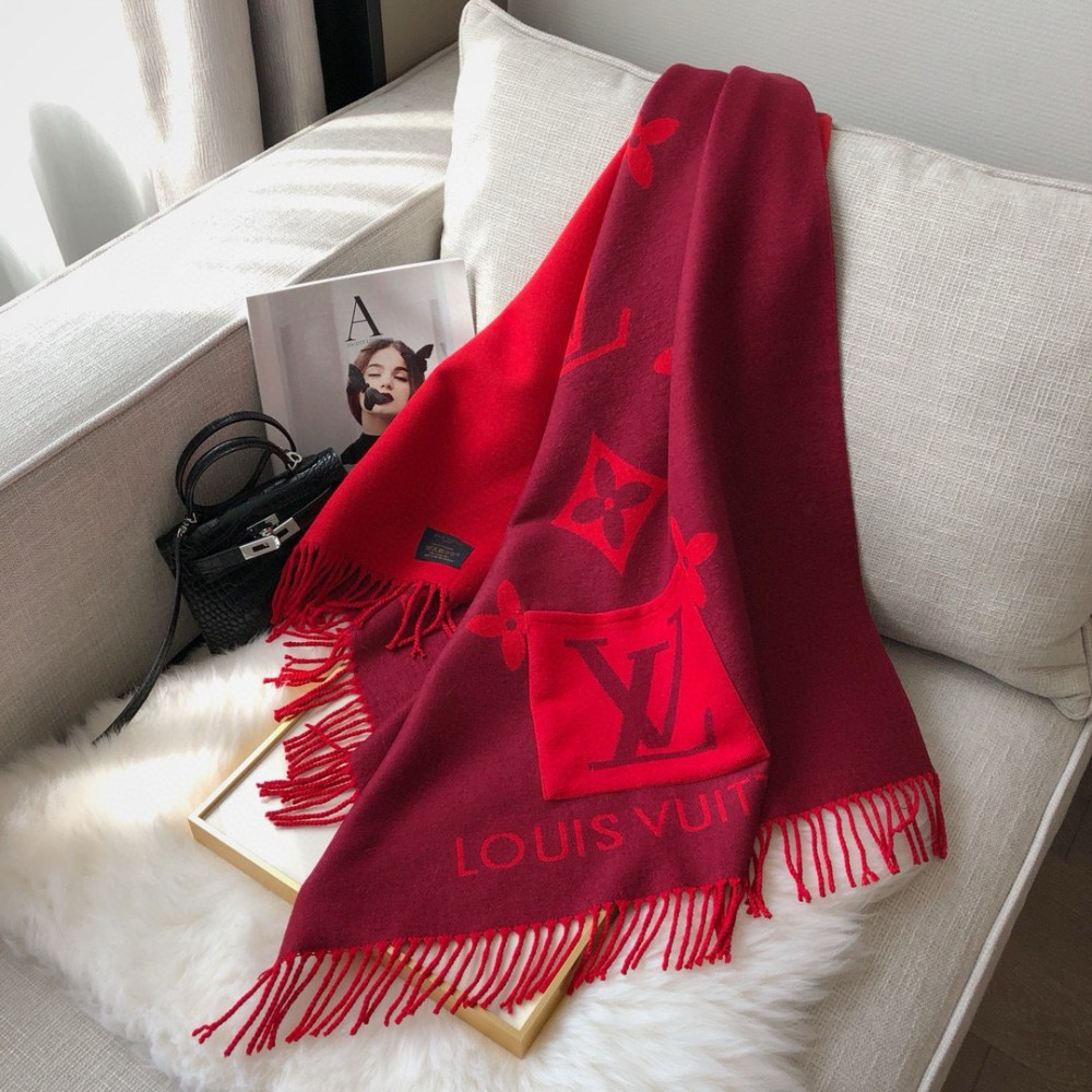 Lv scarf 180x65cm red monogram  Accesories