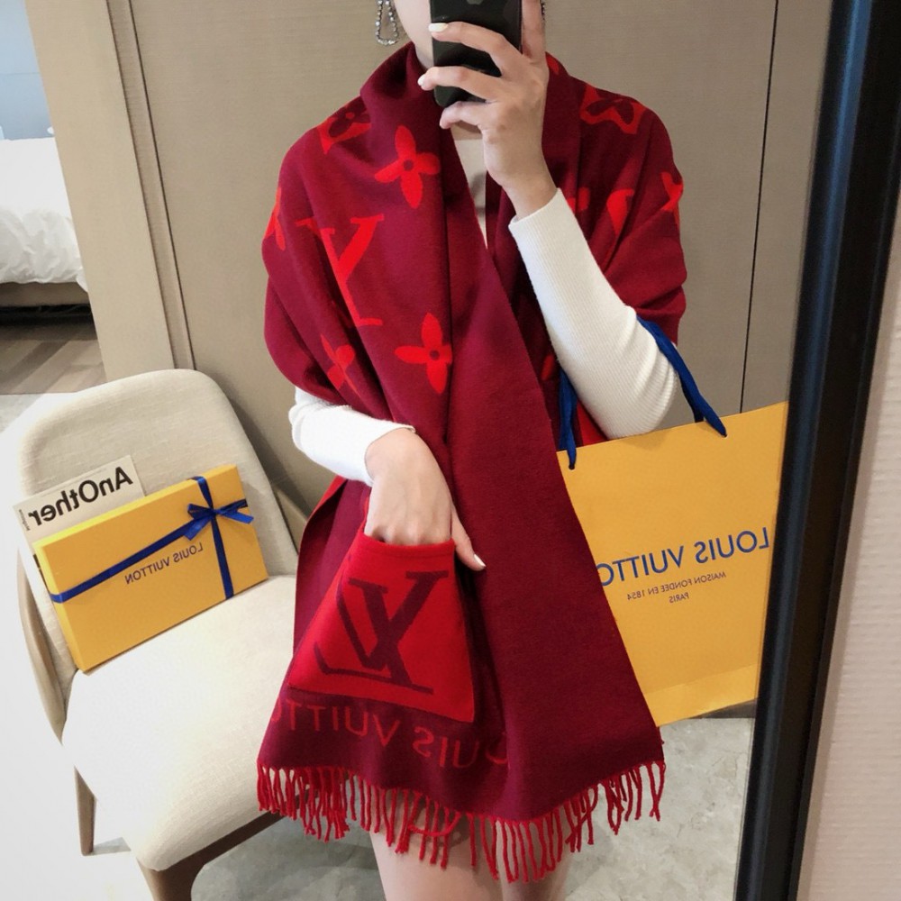 Lv scarf 180x65cm red monogram  Accesories