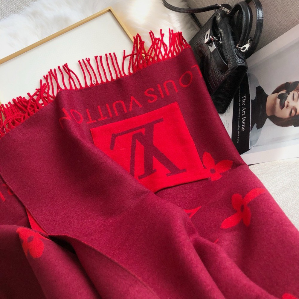 Lv scarf 180x65cm red monogram  Accesories