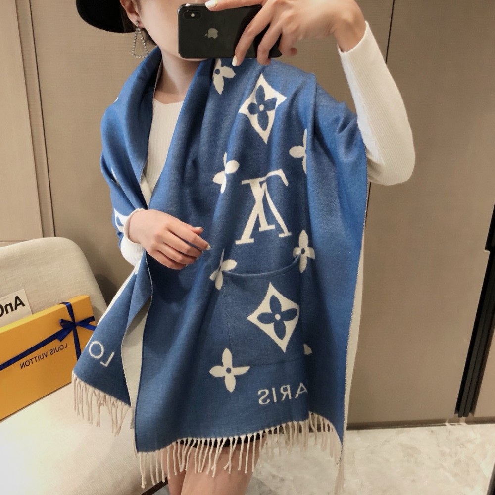 Lv scarf 180x65cm blue monogram  Accesories