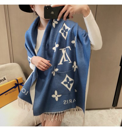 Lv scarf 180x65cm blue monogram 