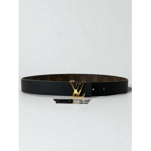 Lv 3cm reversibel belt monogram-black Accesories