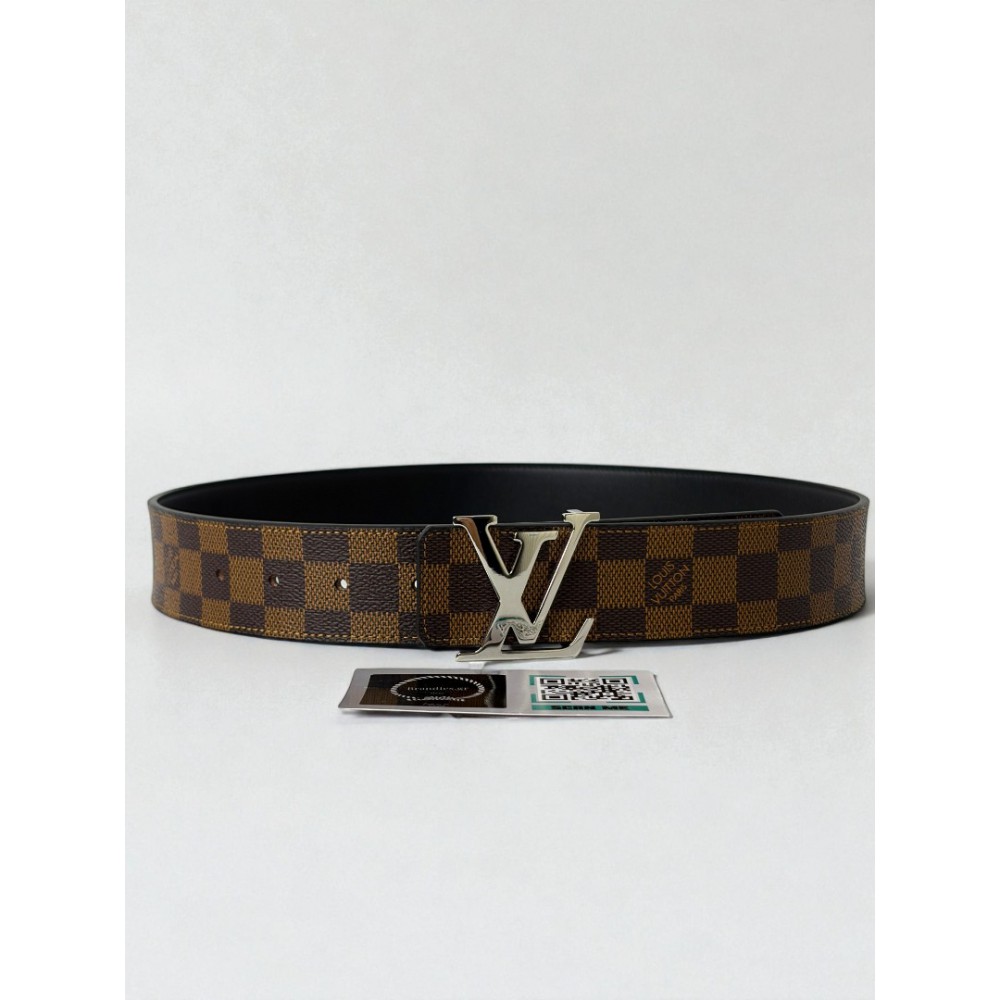 Lv 4cm reversible belt damier ebene - brown Accesories