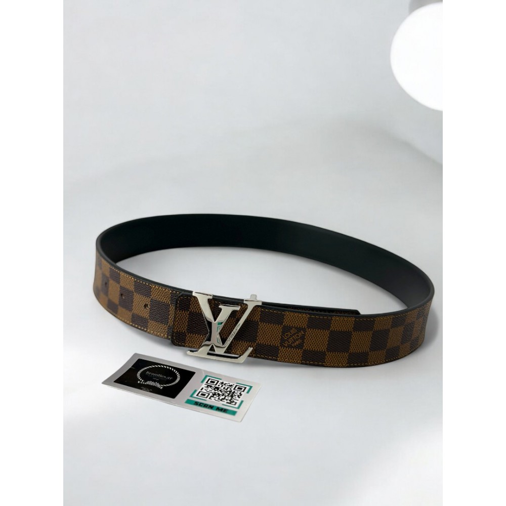 Lv 4cm reversible belt damier ebene - brown Accesories