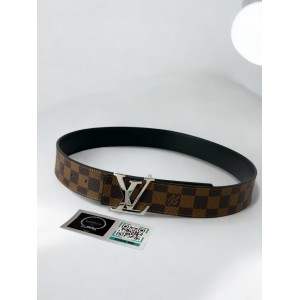 Lv 4cm reversible belt damier ebene - brown Accesories