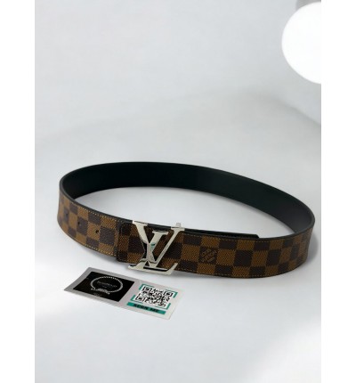 Lv 4cm reversible belt damier ebene - brown