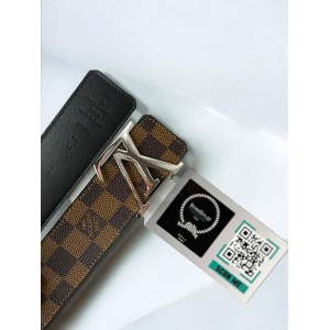 Lv 4cm reversible belt damier ebene - brown Accesories