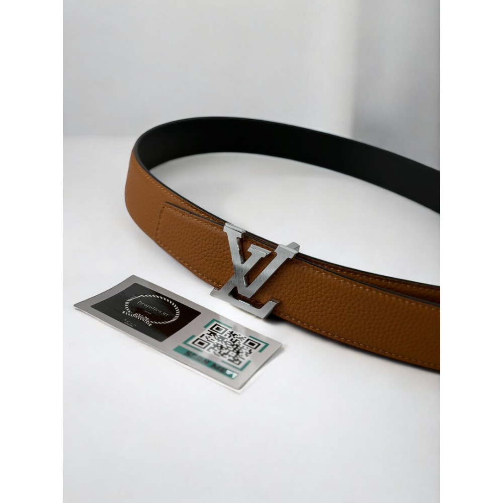 Lv Heritage 3.5cm reversible brown - black belt  Accesories