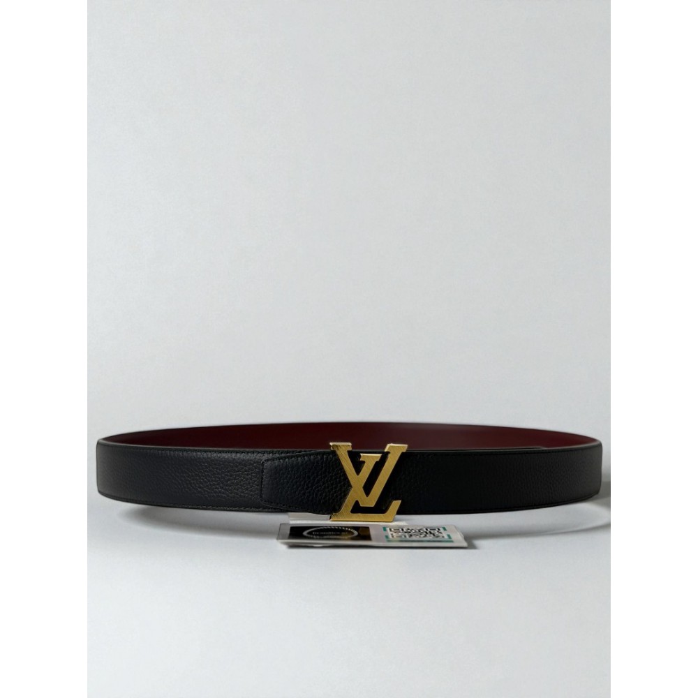 Lv Heritage 3.5cm reversible rosso - black belt  Accesories