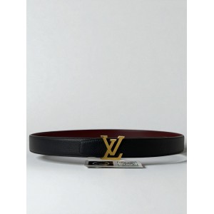 Lv Heritage 3.5cm reversible rosso - black belt  Accesories