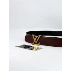 Lv Heritage 3.5cm reversible rosso - black belt  Accesories