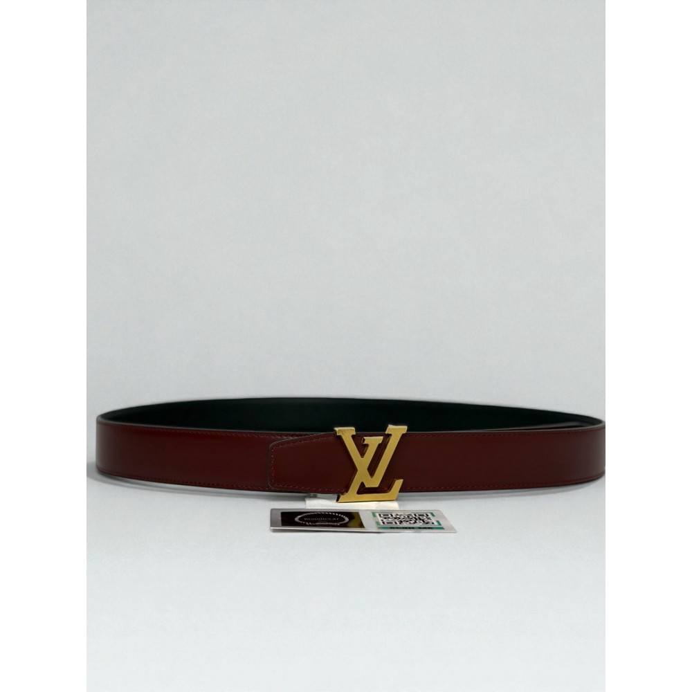 Lv Heritage 3.5cm reversible rosso - black belt  Accesories