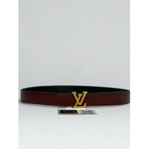 Lv Heritage 3.5cm reversible rosso - black belt  Accesories