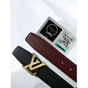 Lv Heritage 3.5cm reversible rosso - black belt  Accesories