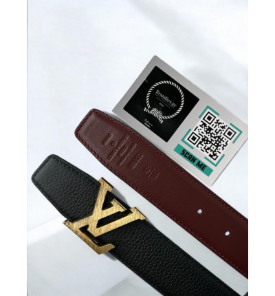 Lv Heritage 3.5cm reversible rosso - black belt 