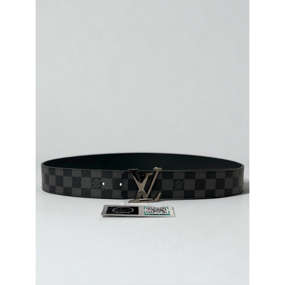 Lv 4cm reversible belt damier graphite - black  Accesories