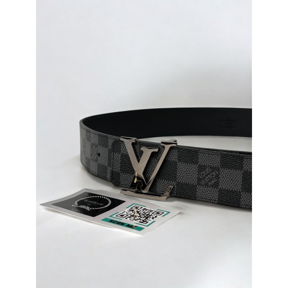 Lv 4cm reversible belt damier graphite - black  Accesories