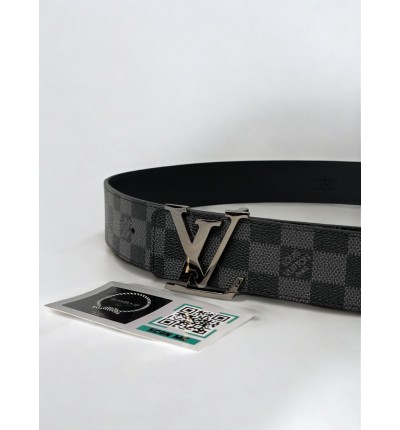 Lv 4cm reversible belt damier graphite - black 
