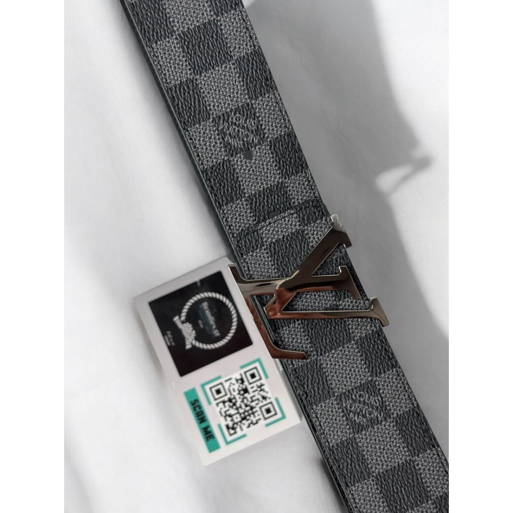 Lv 4cm reversible belt damier graphite - black  Accesories