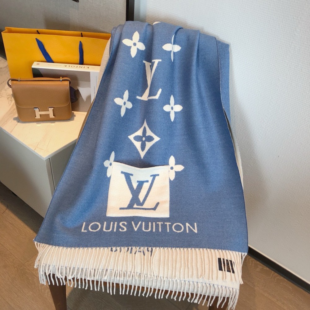 Lv scarf 180x65cm blue monogram  Accesories