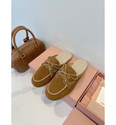 Miu Miu boat mules lace up 35-42