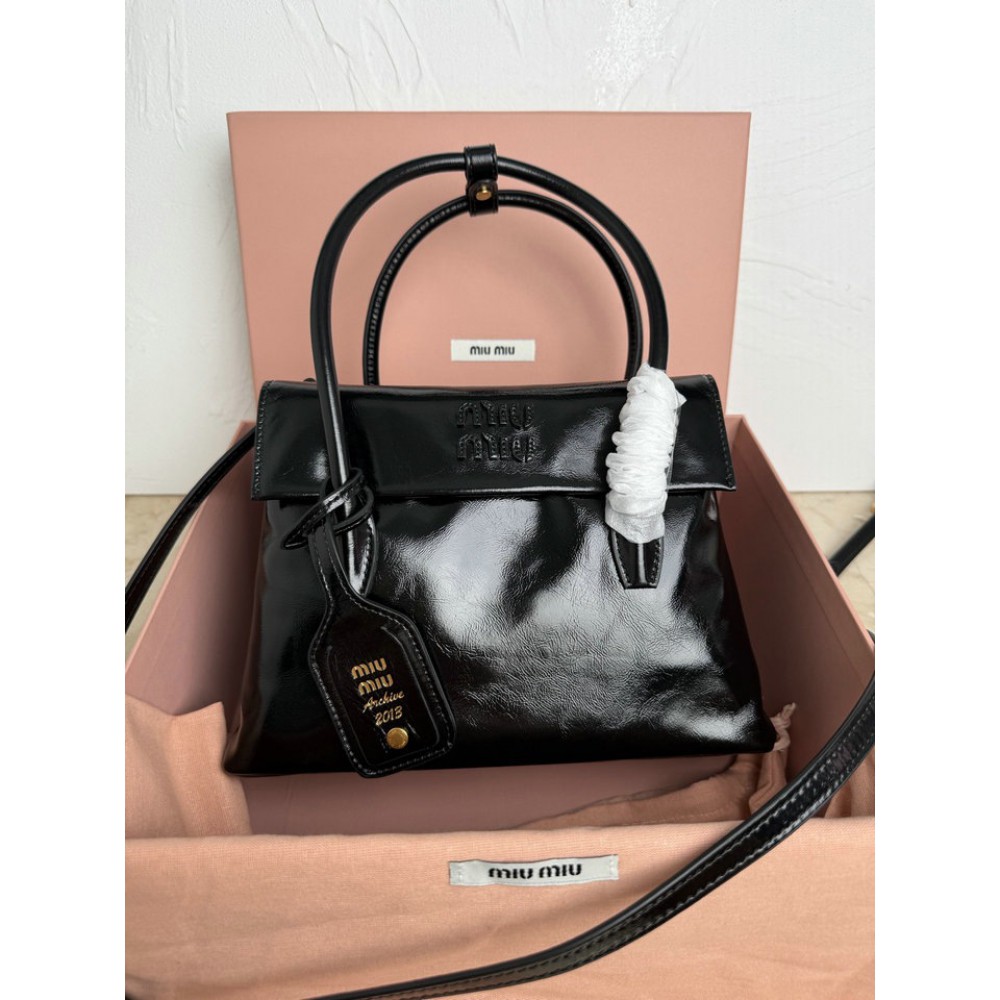 Miu Miu Solitaire shiny leather bag 28x19.5x11cm Bags