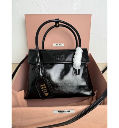 Miu Miu Solitaire shiny leather bag 28x19.5x11cm