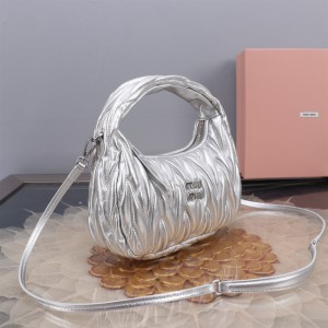 Miu Miu Wander Matelassé Satin Hobo Bag 23X13X7cm Bags