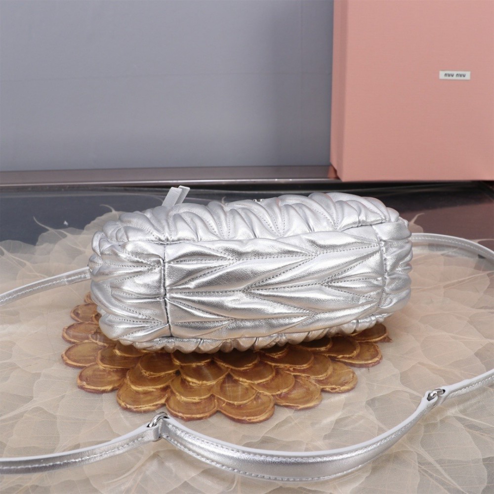 Miu Miu Wander Matelassé Satin Hobo Bag 23X13X7cm Bags