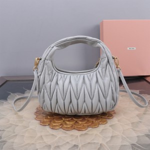 Miu Miu Wander Matelassé Satin Hobo Bag 23X13X7cm Bags