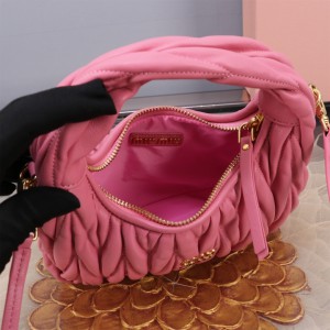 Miu Miu Wander Matelassé Satin Hobo Bag 23X13X7cm Bags