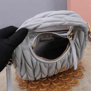 Miu Miu Wander Matelassé Satin Hobo Bag 23X13X7cm Bags