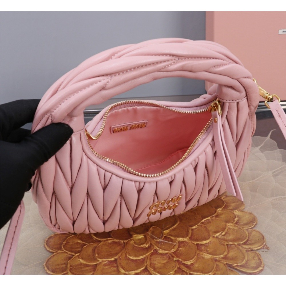 Miu Miu Wander Matelassé Satin Hobo Bag 23X13X7cm Bags