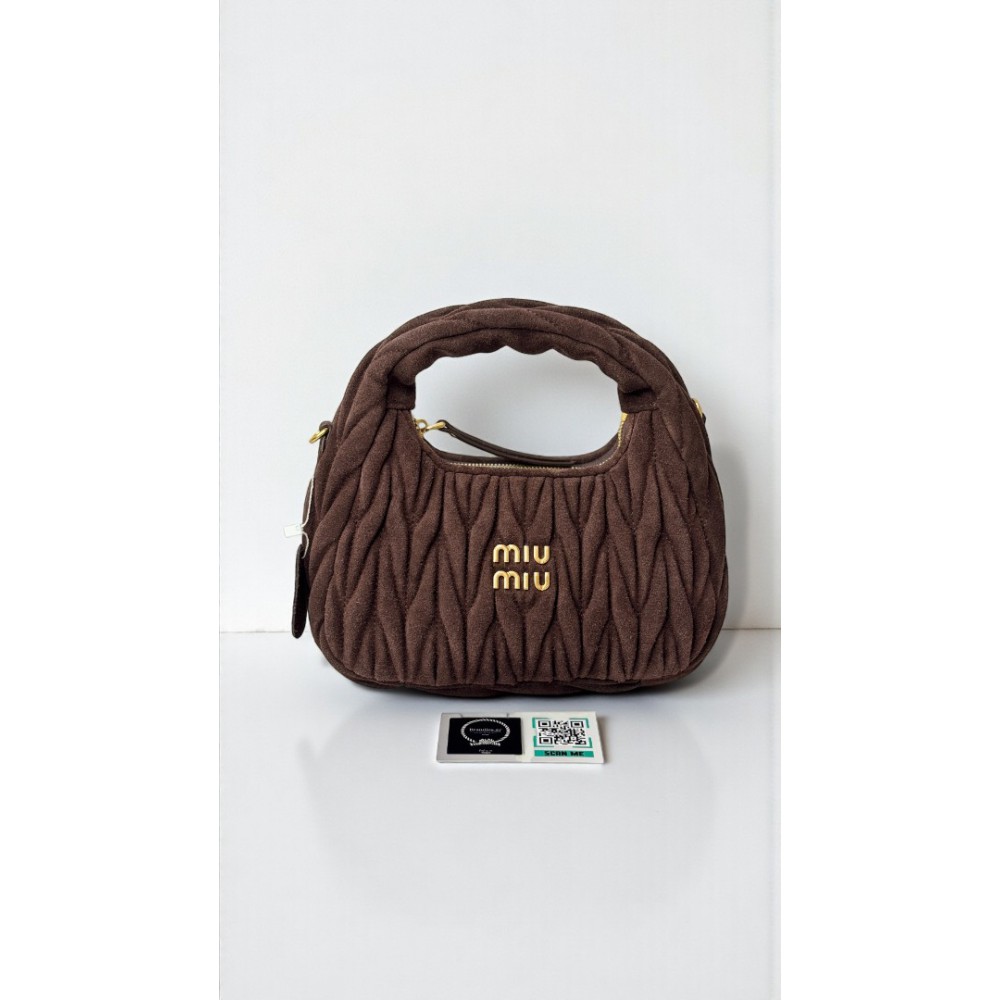 Miu Miu Wander  Hobo Bag suede brown 23X13X7cm Bags