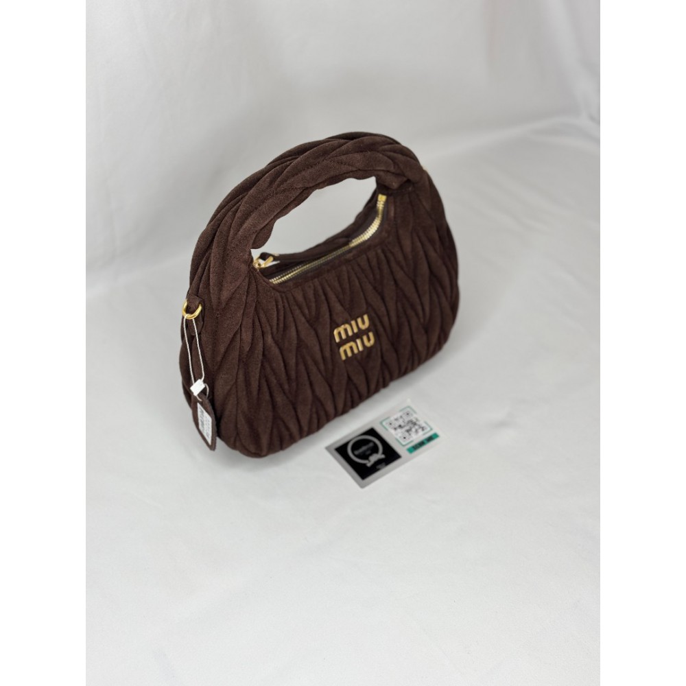 Miu Miu Wander  Hobo Bag suede brown 23X13X7cm Bags