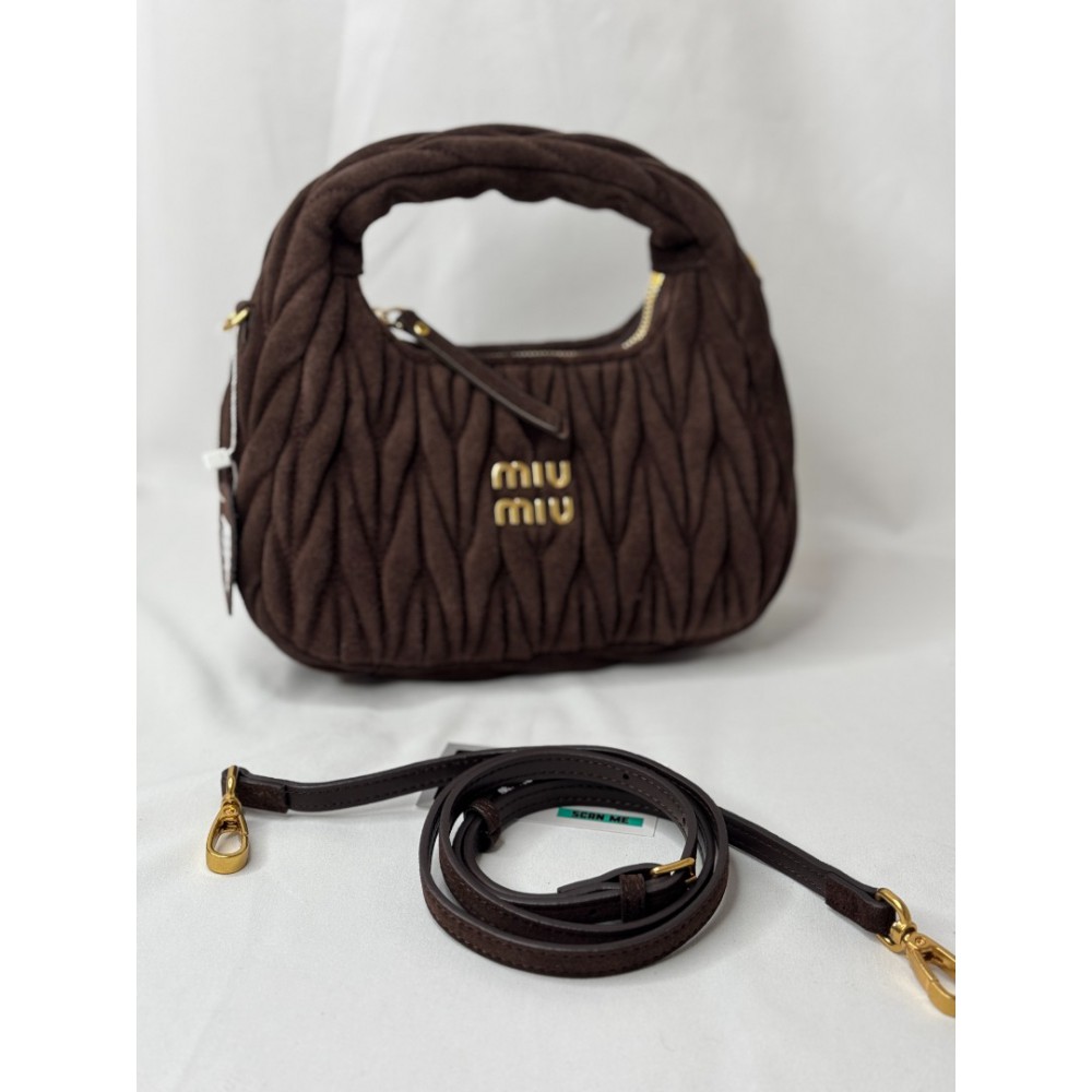 Miu Miu Wander  Hobo Bag suede brown 23X13X7cm Bags
