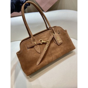 Miu Miu Aventure suede leather handbag 45x24x14cm