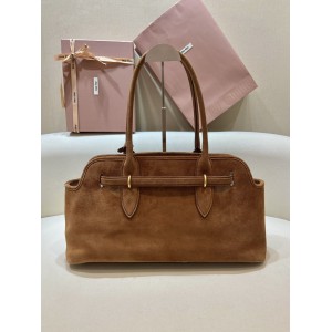 Miu Miu Aventure suede leather handbag 45x24x14cm