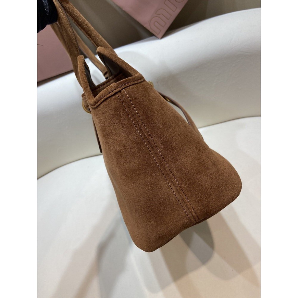 Miu Miu Aventure suede leather handbag 45x24x14cm