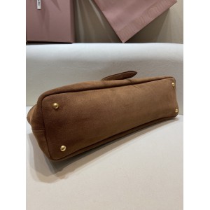 Miu Miu Aventure suede leather handbag 45x24x14cm