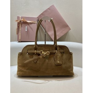 Miu Miu Aventure suede leather handbag 45x24x14cm